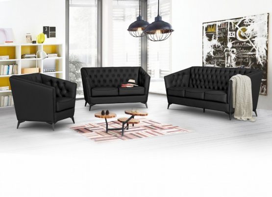Tribeca Arm Chair Black Faux Leather